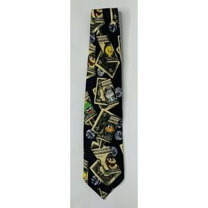 Mens Looney Tunes Daffy Duck Marvin the Martian Taz Bugs Bunny Money Necktie